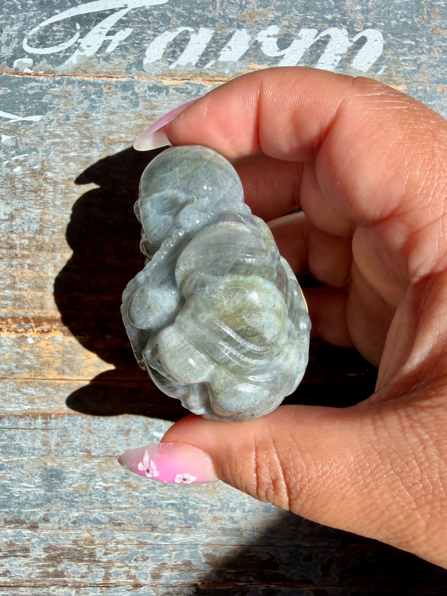 Gorgeous Labradorite Buddha | Opt Q