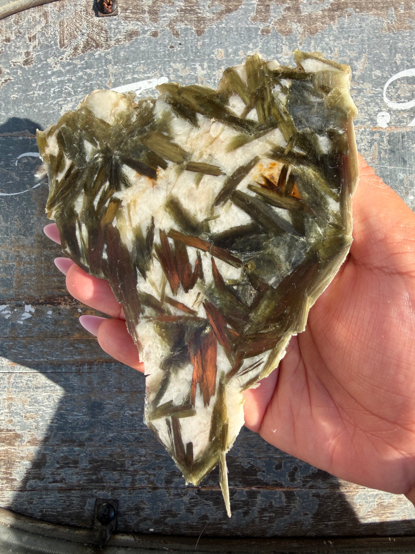 Gorgeous Green Tourmaline with Lepidolite Garnet Slab | Opt 37