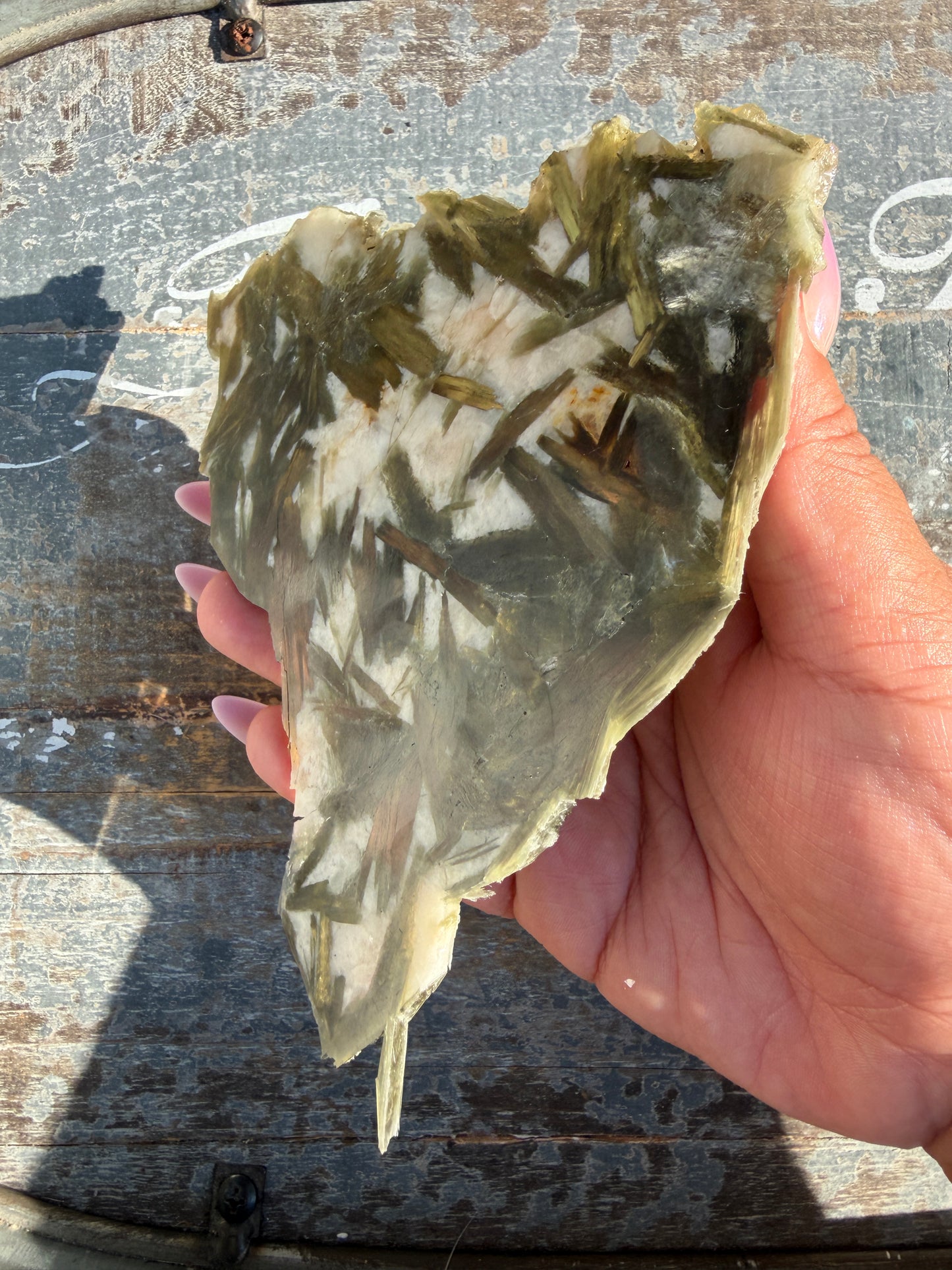 Gorgeous Green Tourmaline with Lepidolite Garnet Slab | Opt 37