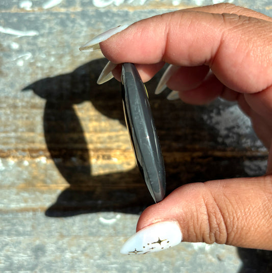 Gorgeous Midnight Lace Obsidian Palm Stone from Armenia | W