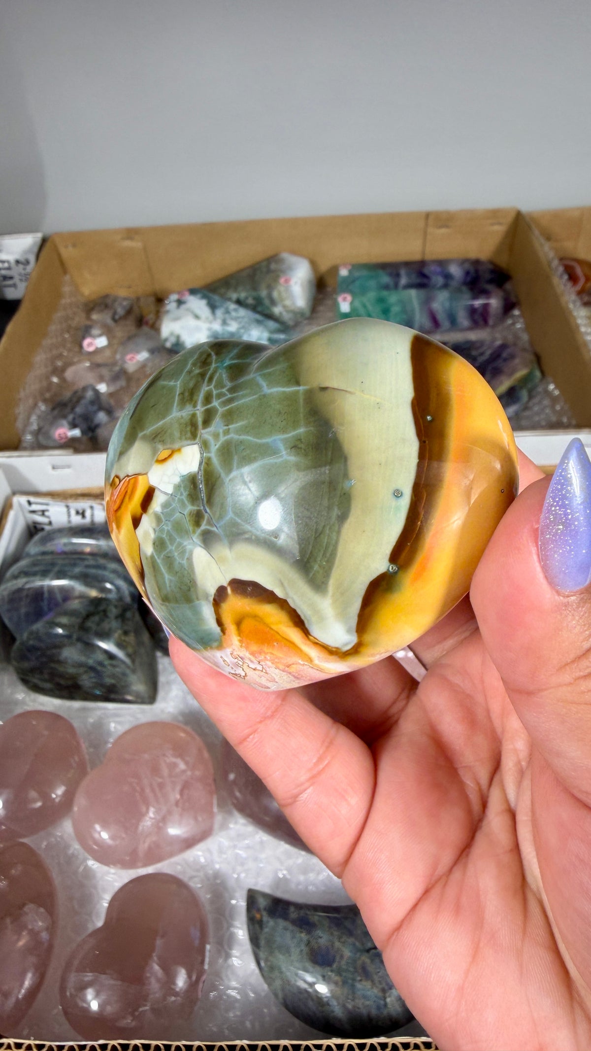 Gorgeous Polychrome Jasper Heart | Opt 37