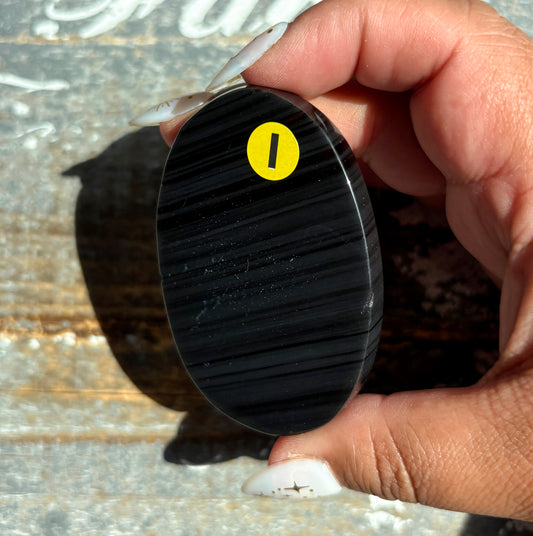 Gorgeous Midnight Lace Obsidian Palm Stone from Armenia | I