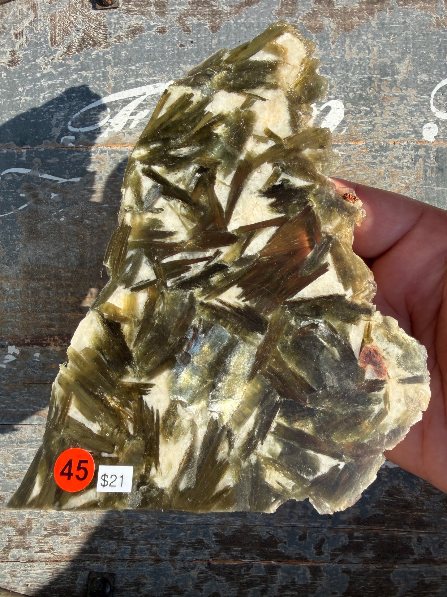 Gorgeous Green Tourmaline with Lepidolite Garnet Slab | Opt 45