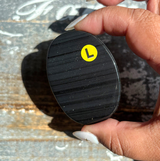 Gorgeous Midnight Lace Obsidian Palm Stone from Armenia | L