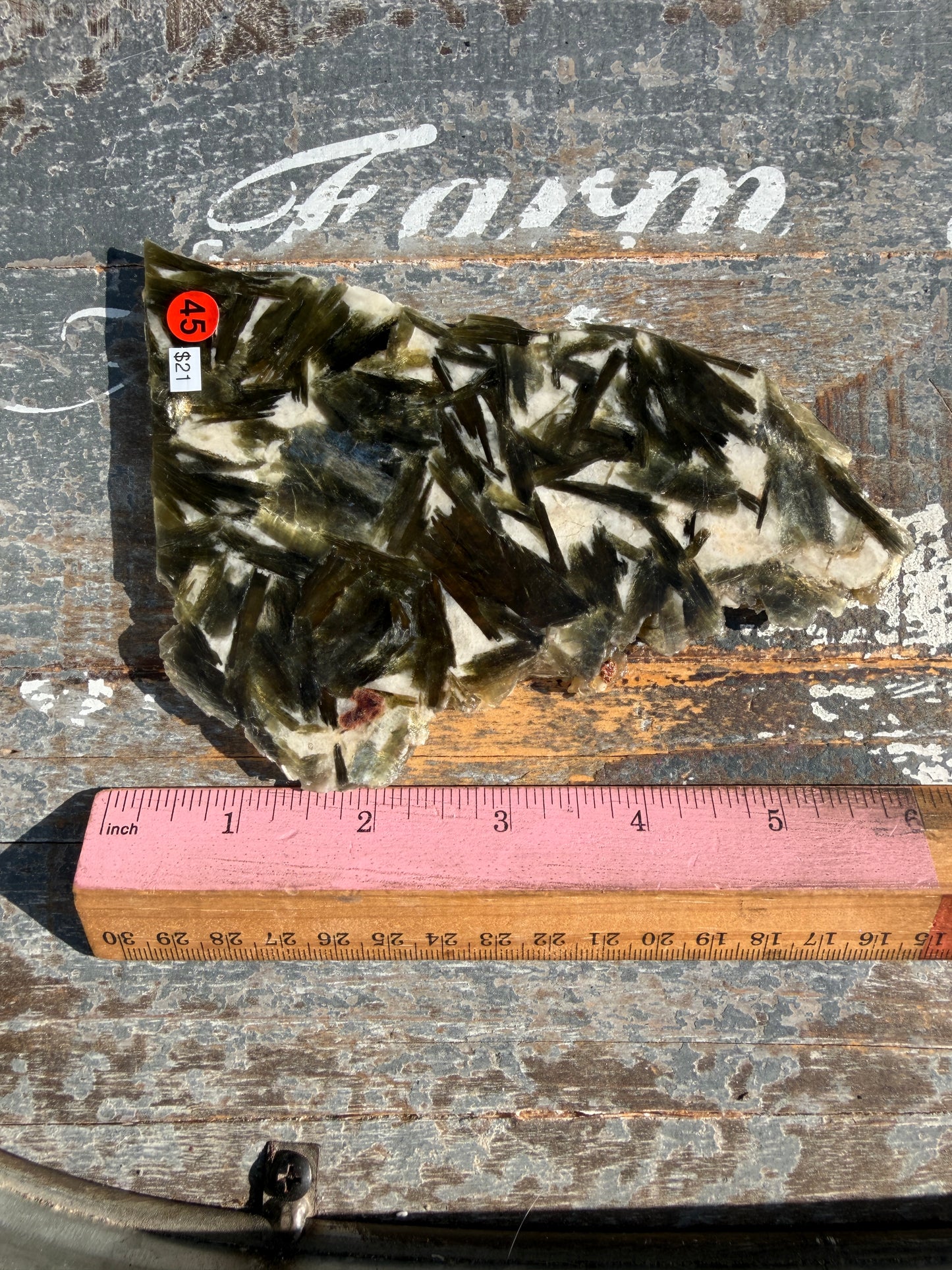Gorgeous Green Tourmaline with Lepidolite Garnet Slab | Opt 45