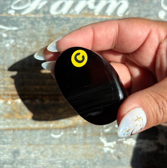 Gorgeous Midnight Lace Obsidian Palm Stone from Armenia | C