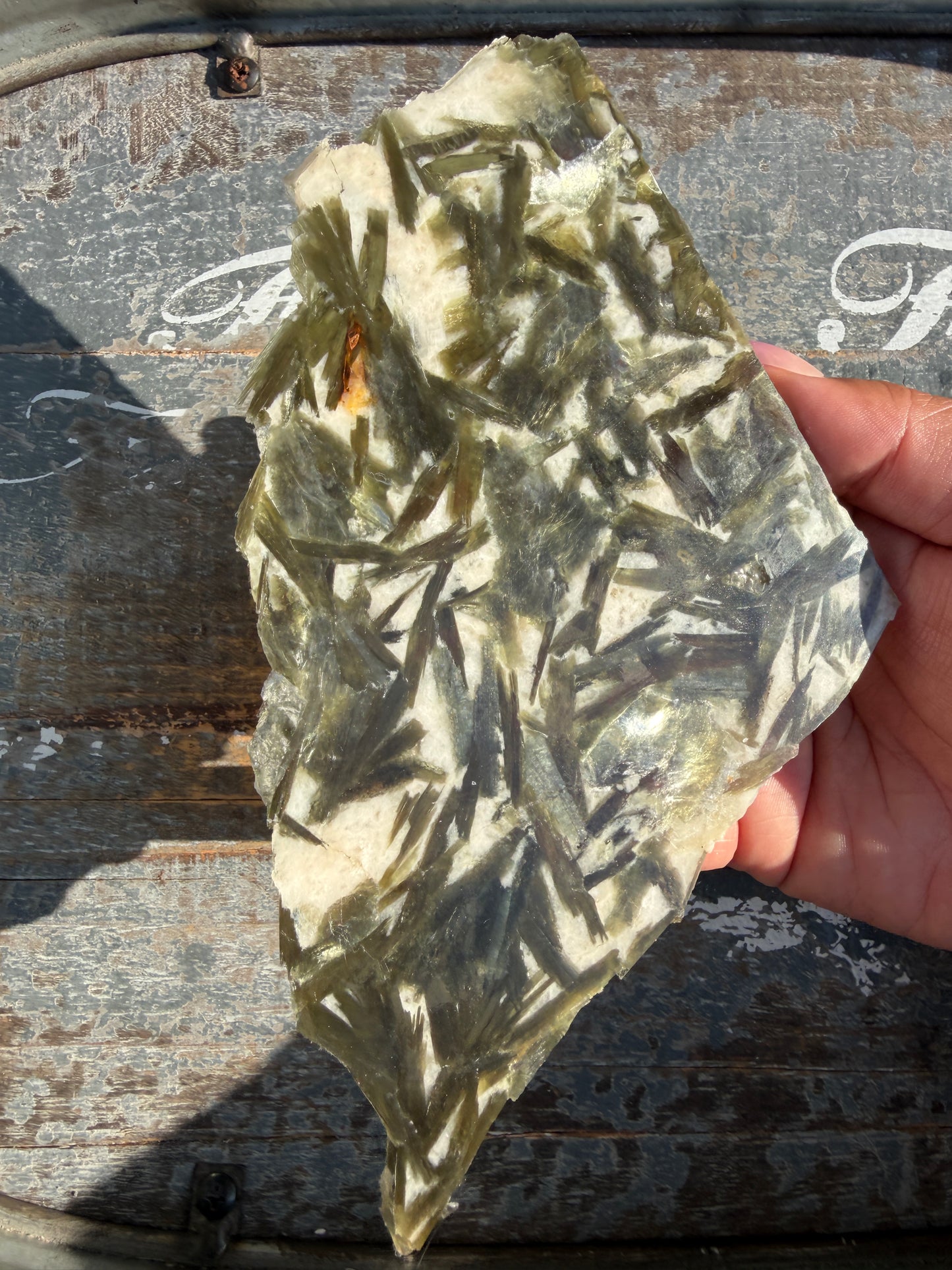 Gorgeous Green Tourmaline with Lepidolite Garnet Slab | Opt 44