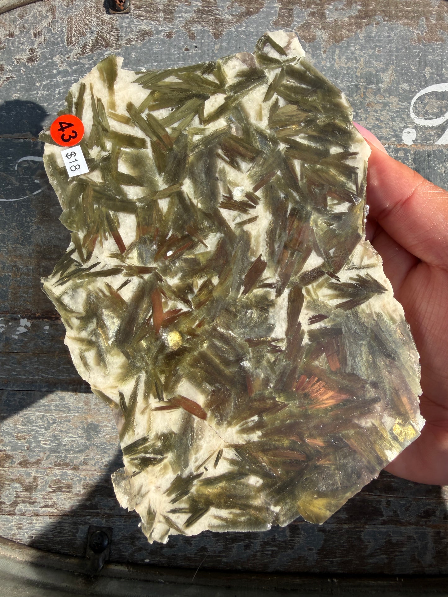 Gorgeous Green Tourmaline with Lepidolite Garnet Slab | Opt 43
