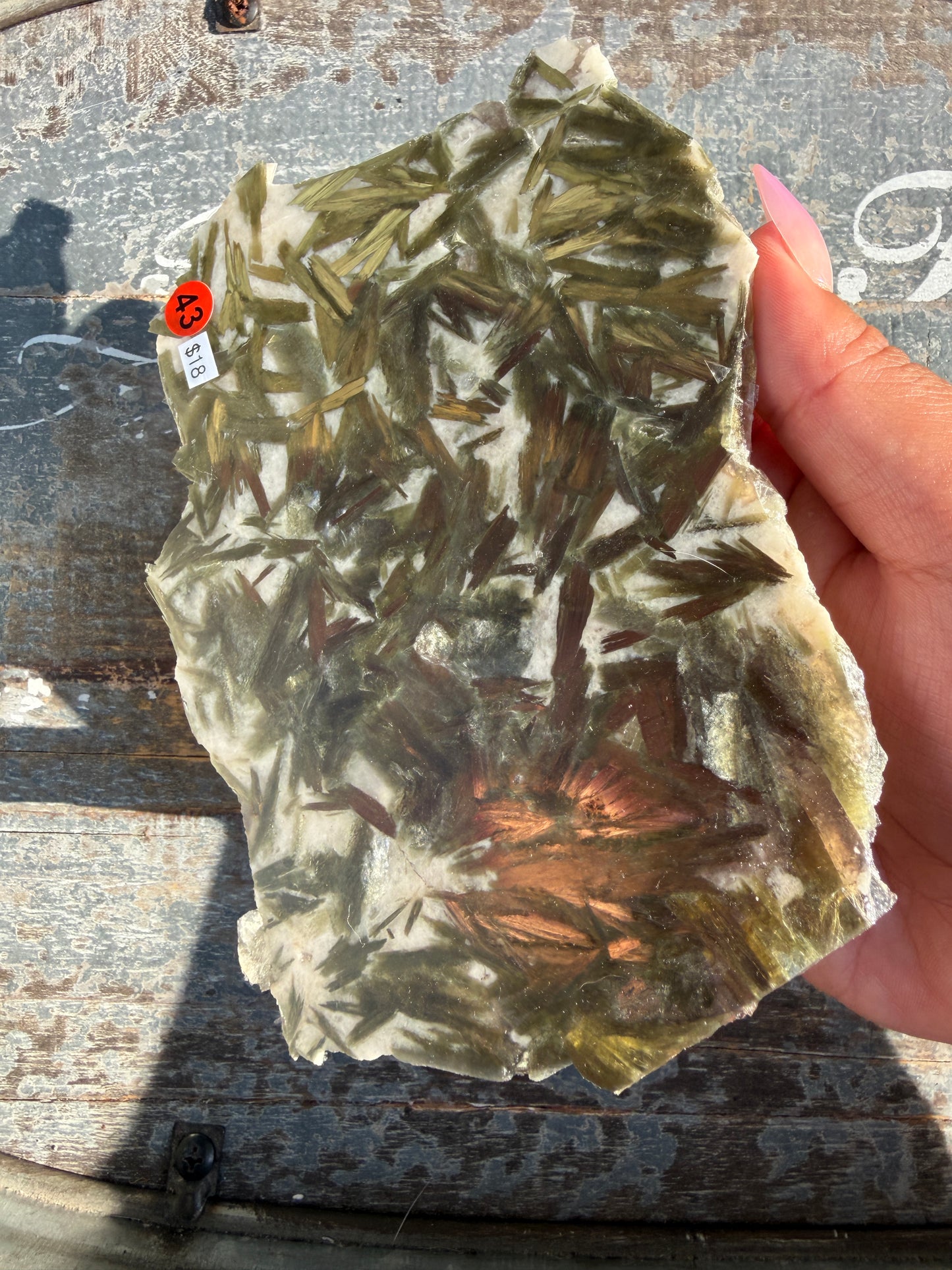 Gorgeous Green Tourmaline with Lepidolite Garnet Slab | Opt 43