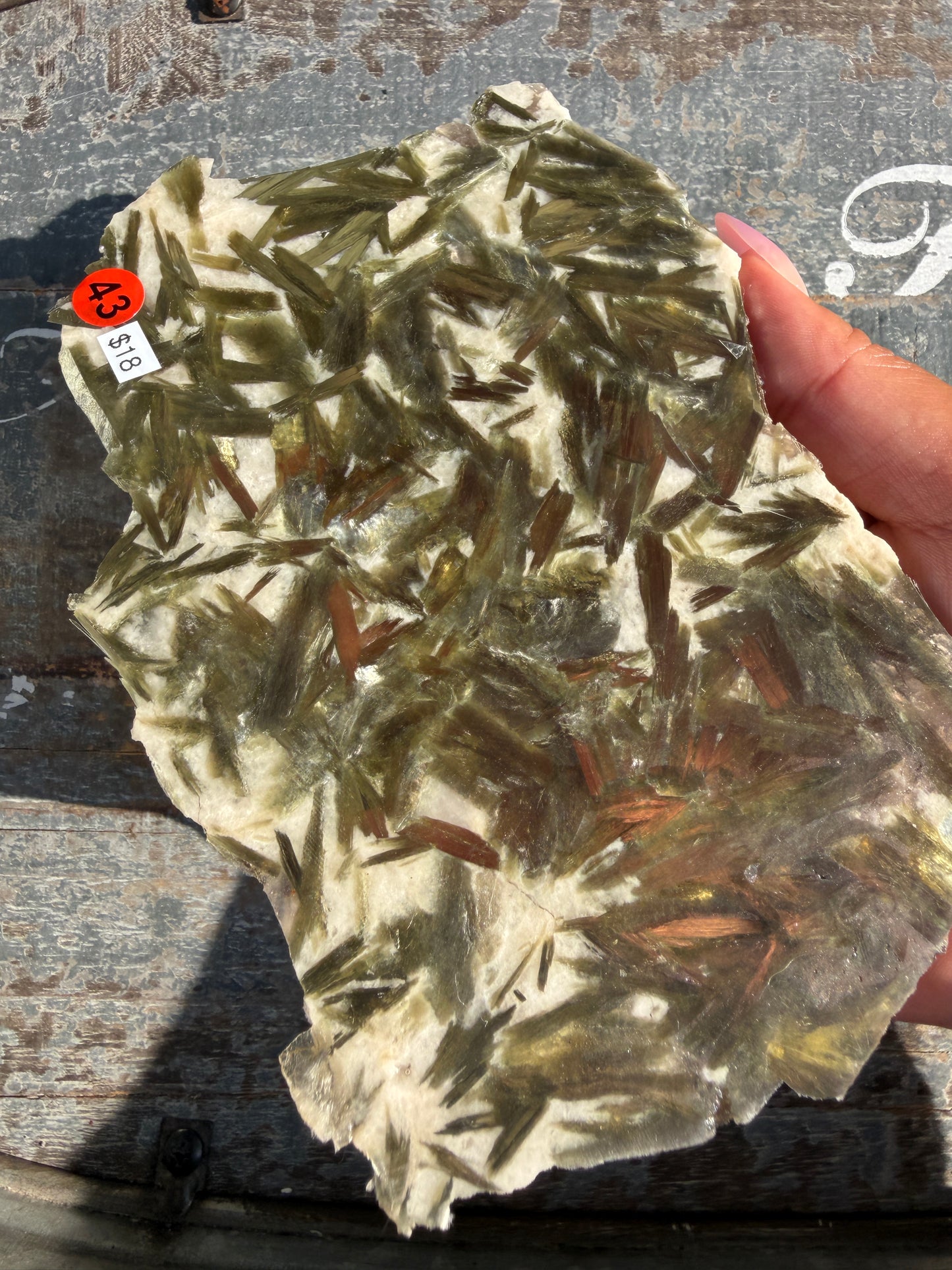 Gorgeous Green Tourmaline with Lepidolite Garnet Slab | Opt 43