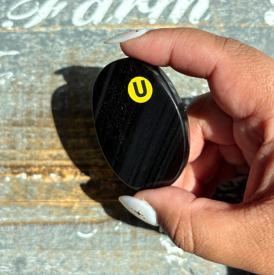 Gorgeous Midnight Lace Obsidian Palm Stone from Armenia | U