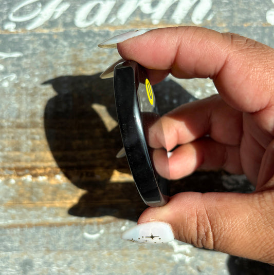 Gorgeous Midnight Lace Obsidian Palm Stone from Armenia | U
