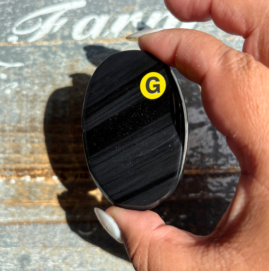 Gorgeous Midnight Lace Obsidian Palm Stone from Armenia | G