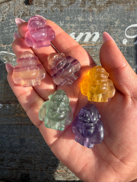 One (1) Rainbow Fluorite Mini Gorilla | Intuitively Chosen