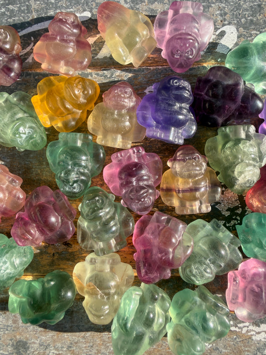 One (1) Rainbow Fluorite Mini Gorilla | Intuitively Chosen