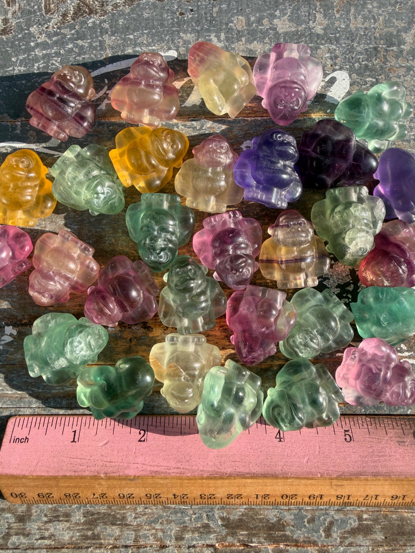 One (1) Rainbow Fluorite Mini Gorilla | Intuivley Chosen
