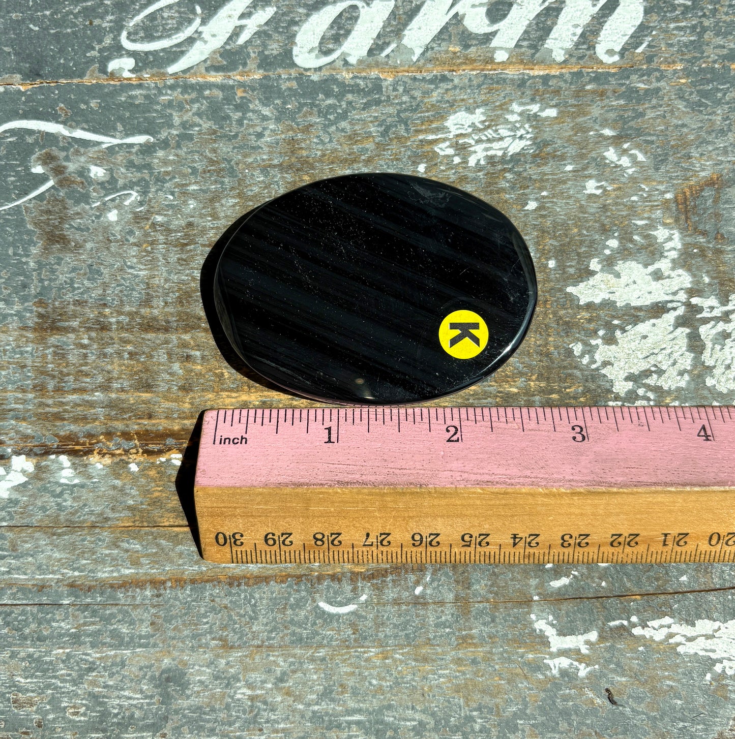 Gorgeous Midnight Lace Obsidian Palm Stone from Armenia | K