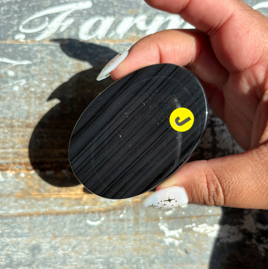 Gorgeous Midnight Lace Obsidian Palm Stone from Armenia | J