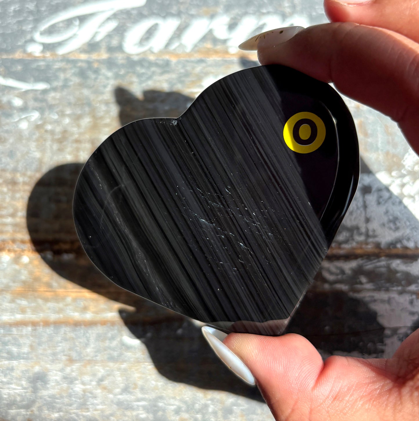 Gorgeous Midnight Lace Obsidian Heart from Armenia | O