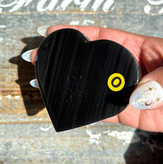 Gorgeous Midnight Lace Obsidian Heart from Armenia | O