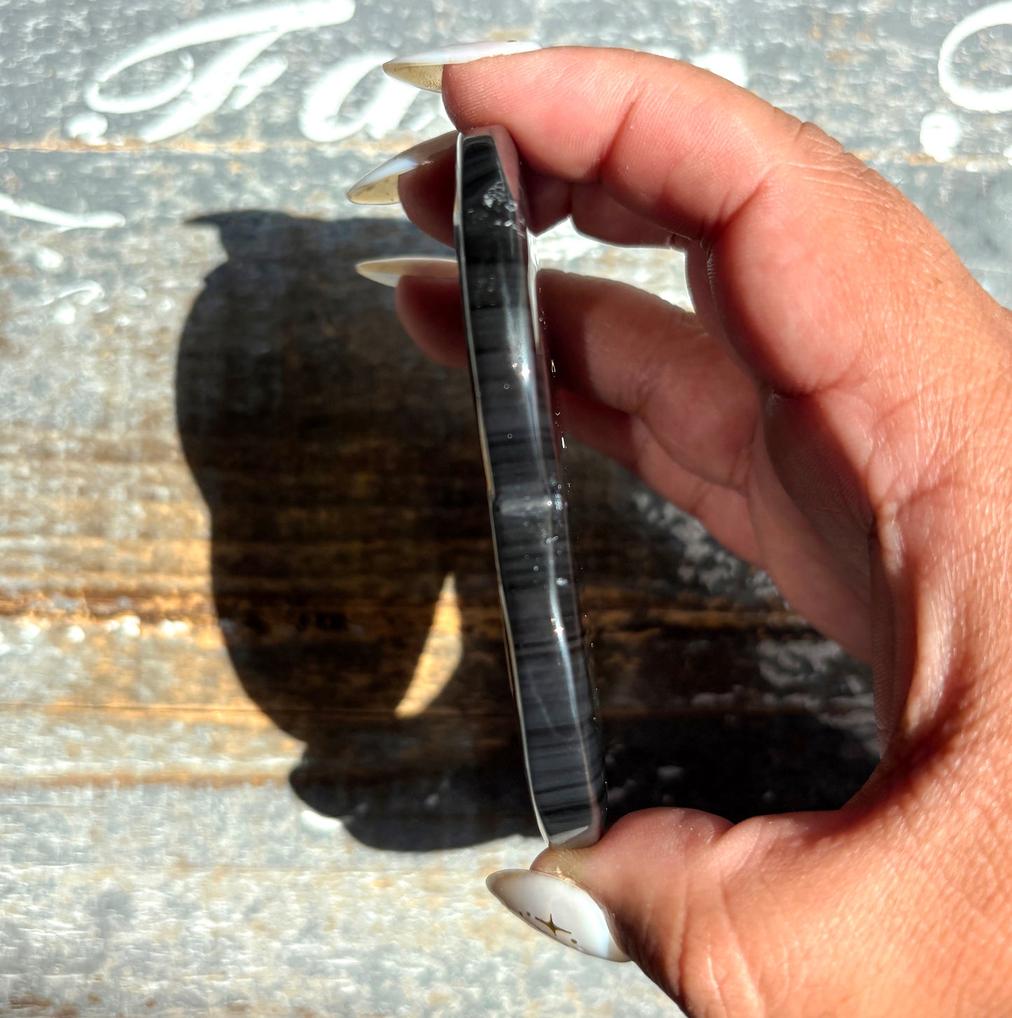 Gorgeous Midnight Lace Obsidian Heart from Armenia | O