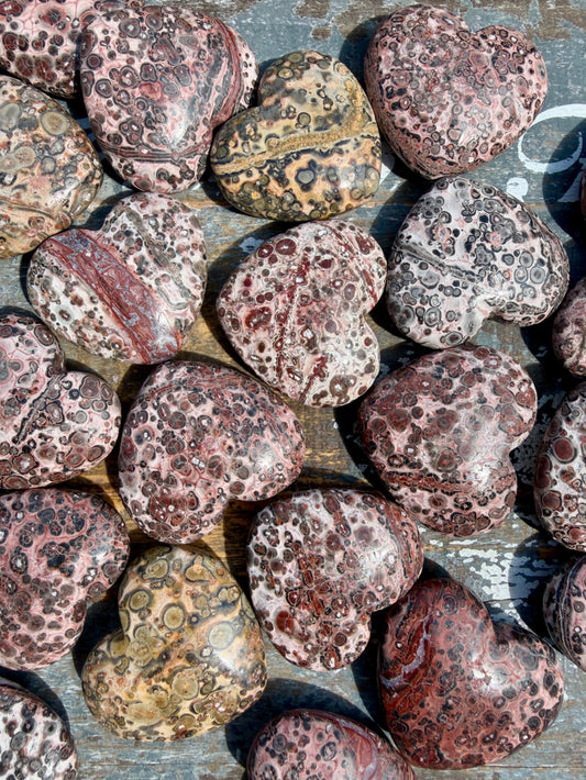 One (1) Leopard Skin Jasper Heart | Intuitively Chosen
