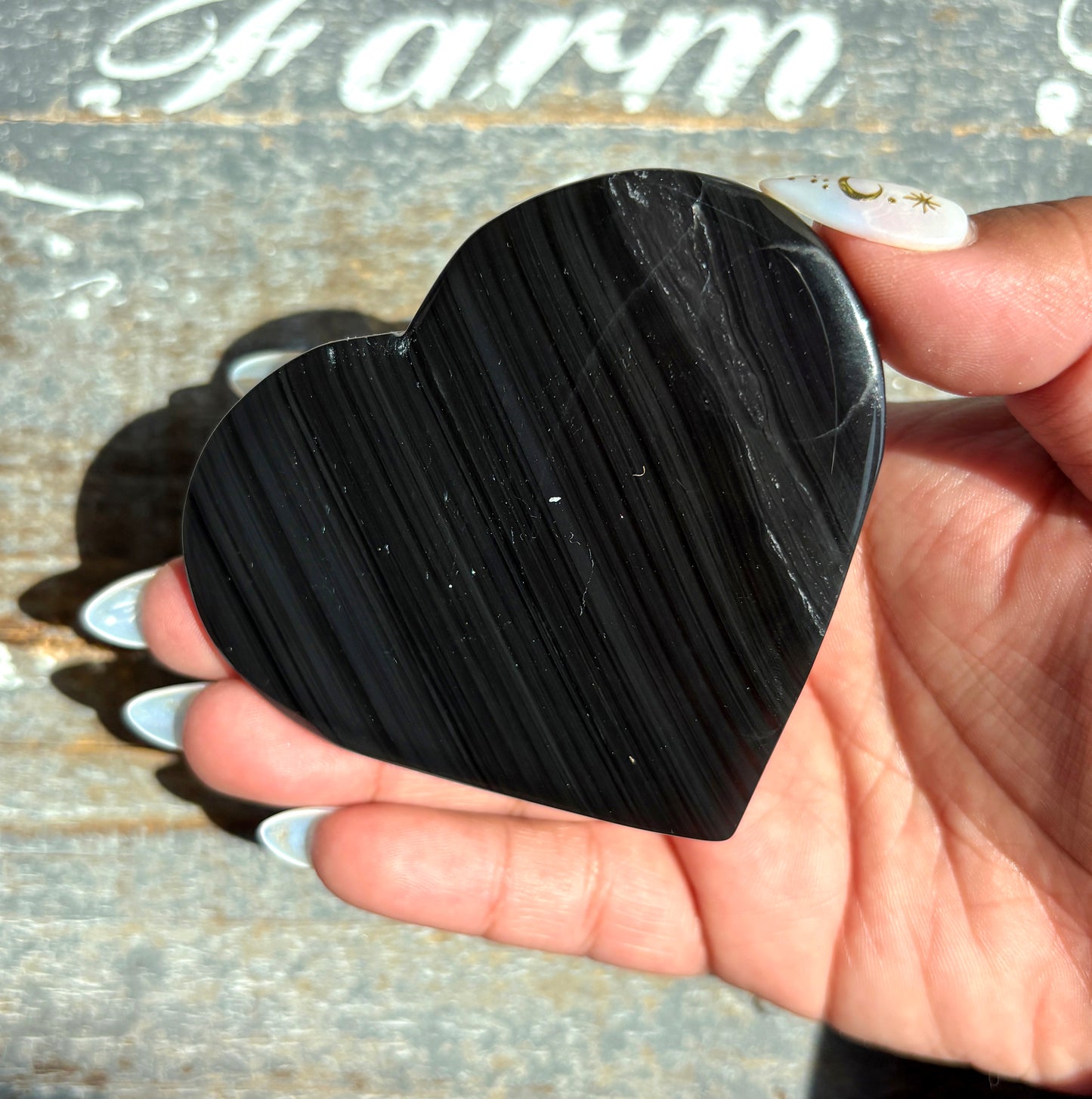 Gorgeous Midnight Lace Obsidian Heart from Armenia | O