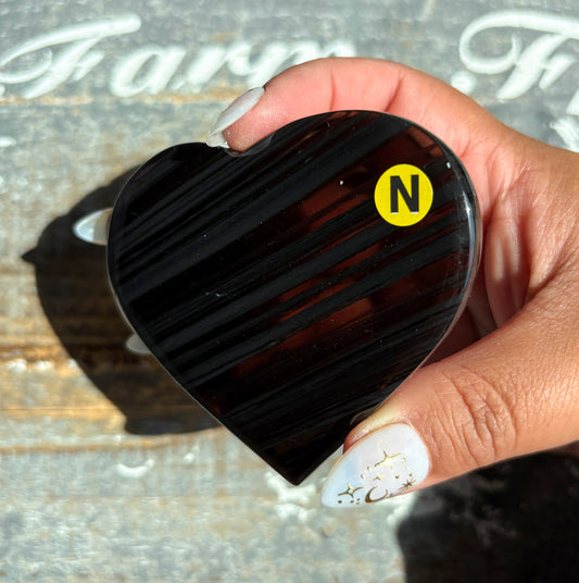 Gorgeous Midnight Lace Obsidian Heart from Armenia | N