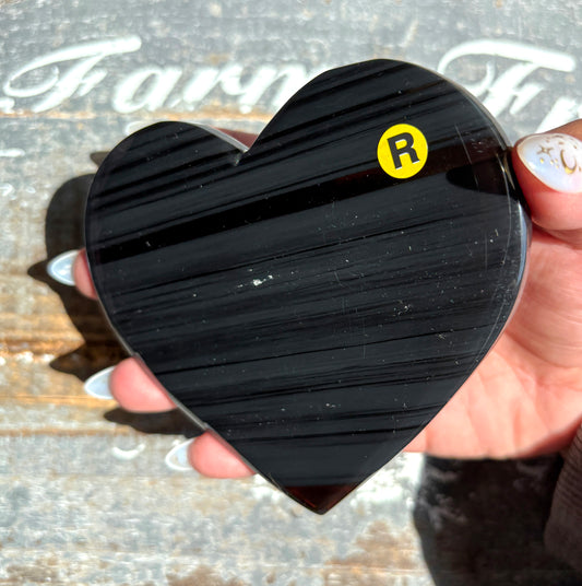 Gorgeous Midnight Lace Obsidian Heart from Armenia | R
