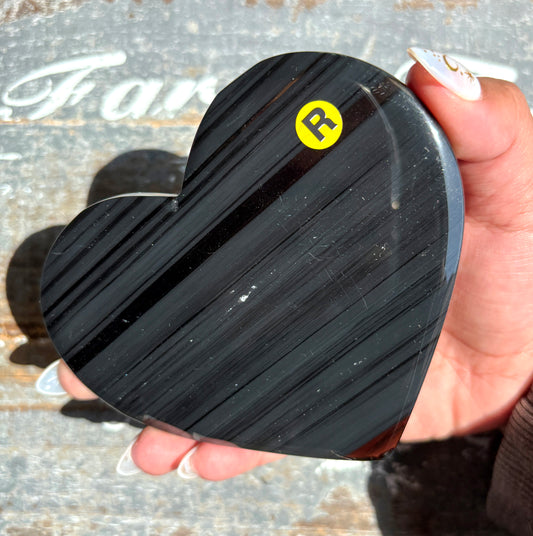 Gorgeous Midnight Lace Obsidian Heart from Armenia | R