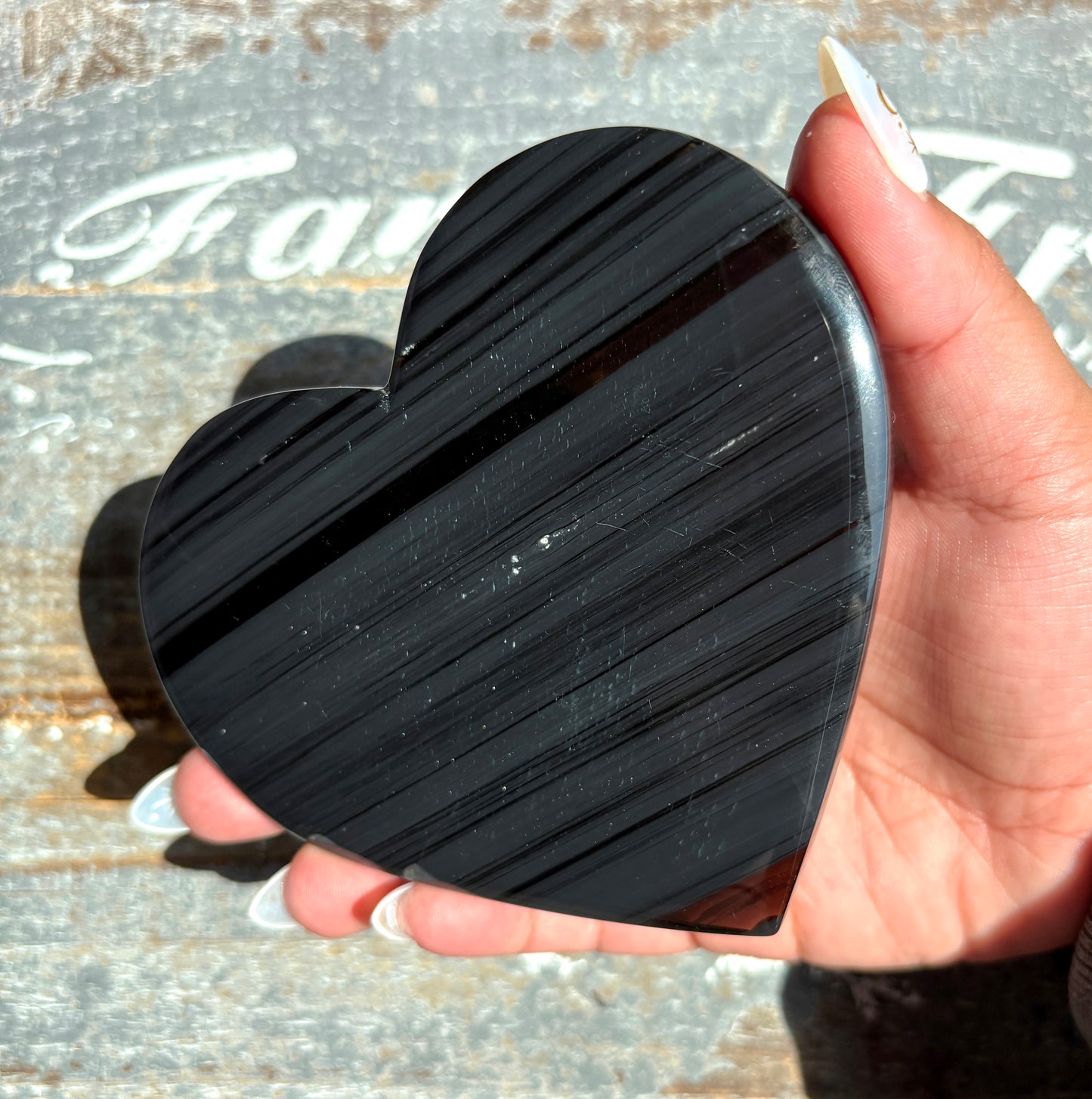 Gorgeous Midnight Lace Obsidian Heart from Armenia | R
