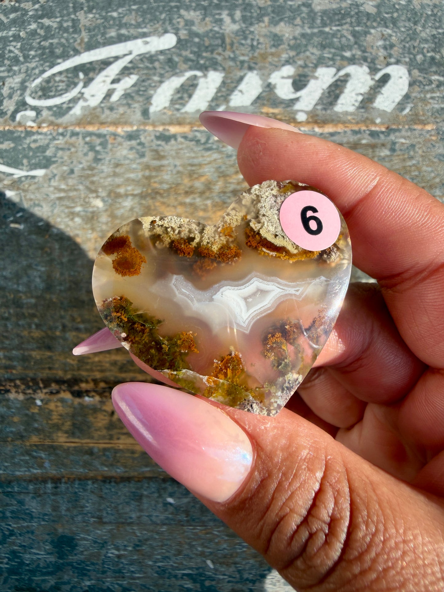 Gorgeous Indonesia Moss Agate Small Heart (Flat Back) | Opt 6 | Size - 1.5"