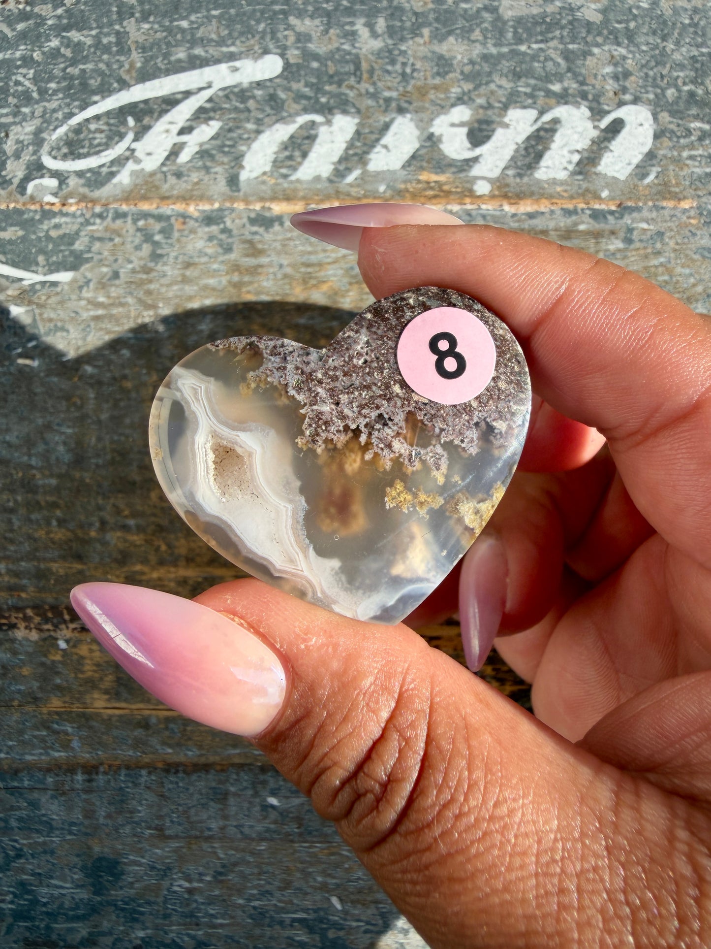 Gorgeous Indonesia Moss Agate Small Heart (Flat Back) | Opt 8 | Size - 1.5"