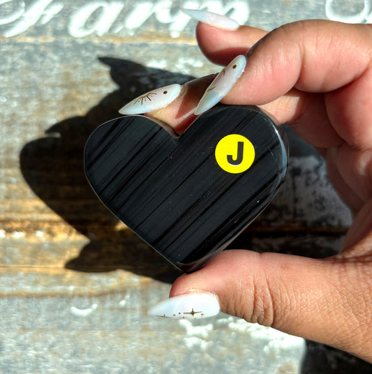 Gorgeous Midnight Lace Obsidian Heart from Armenia | J