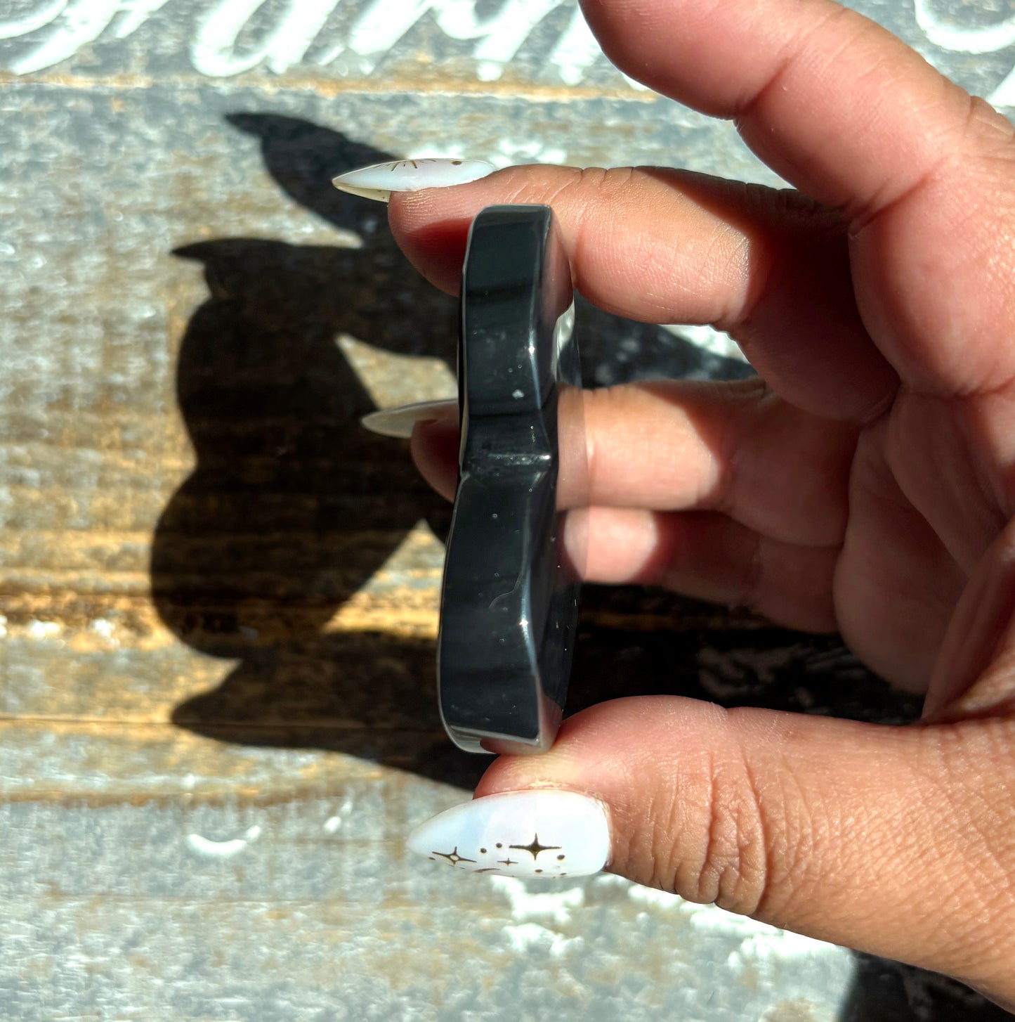 Gorgeous Midnight Lace Obsidian Heart from Armenia | J