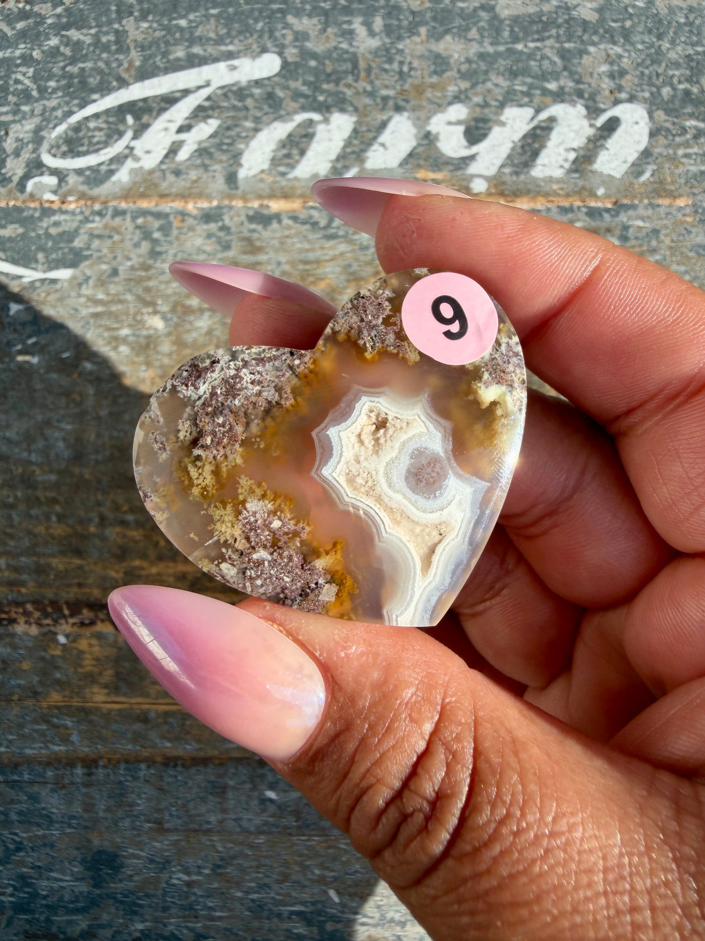 Gorgeous Indonesia Moss Agate Small Heart (Flat Back) | Opt 9 | Size - 1.5"