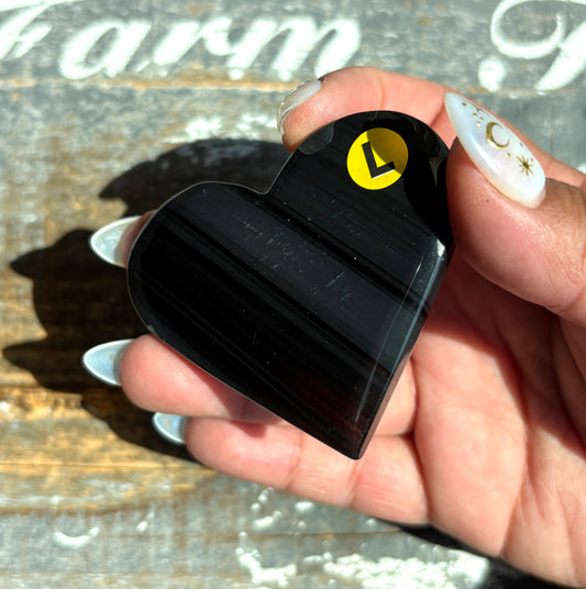 Gorgeous Midnight Lace Obsidian Heart from Armenia | L