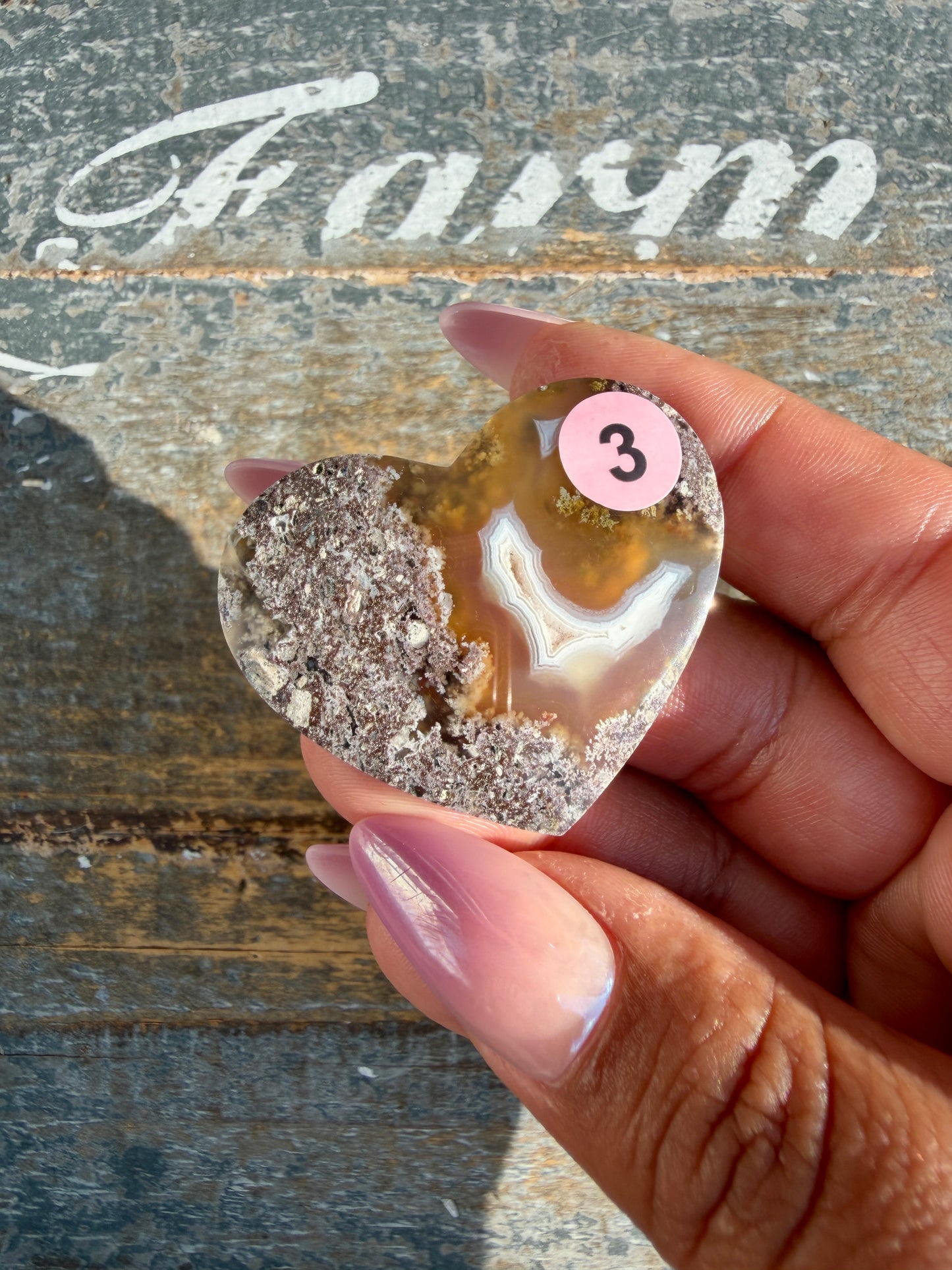 Gorgeous Indonesia Moss Agate Small Heart (Flat Back) | Opt 3 | Size - 1.5"