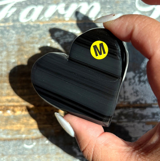 Gorgeous Midnight Lace Obsidian Heart from Armenia | M