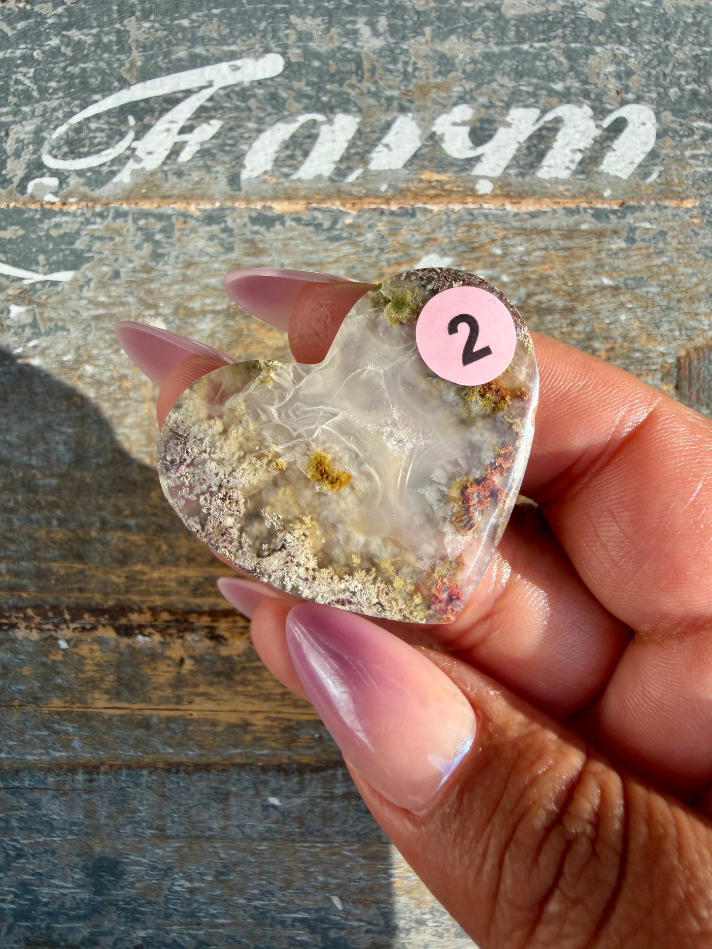 Gorgeous Indonesia Moss Agate Small Heart (Flat Back) | Opt 2 | Size - 1.5"