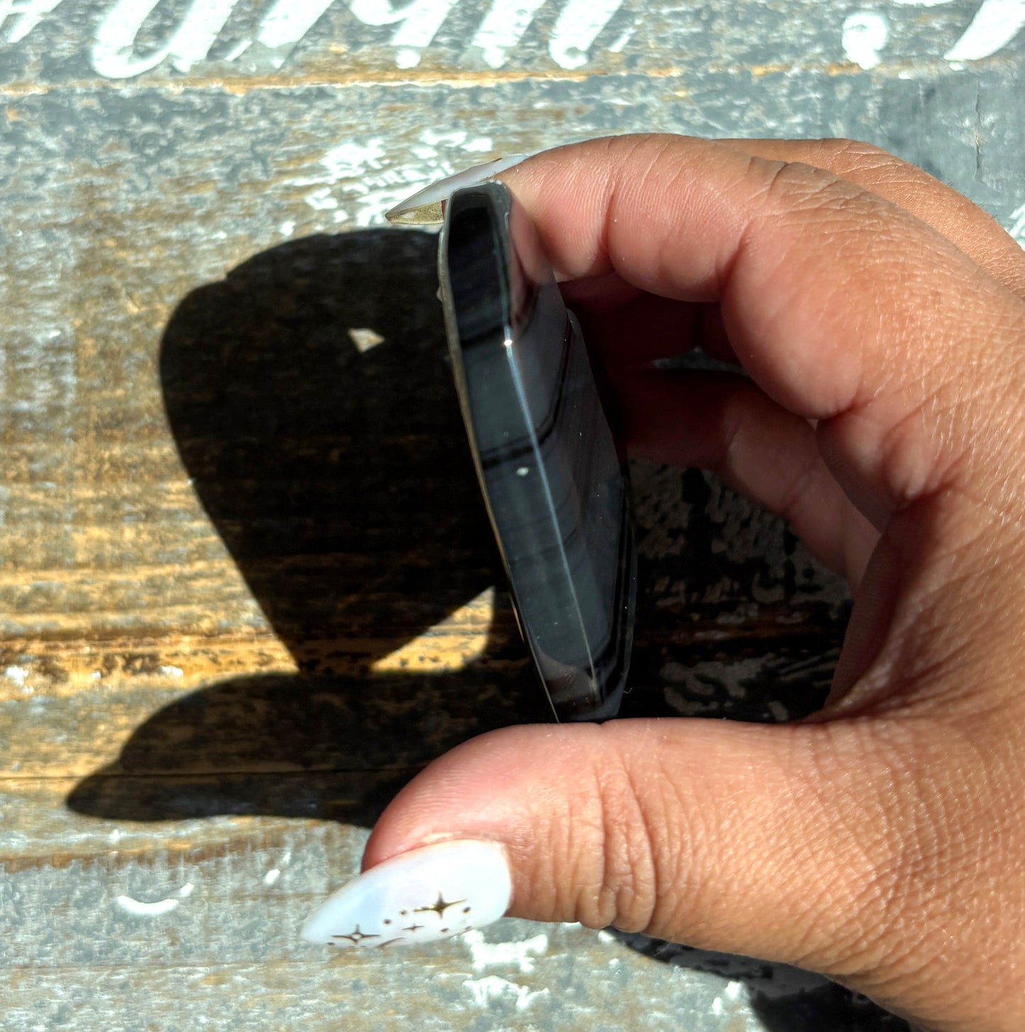Gorgeous Midnight Lace Obsidian Heart from Armenia | M
