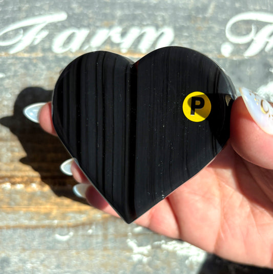 Gorgeous Midnight Lace Obsidian Heart from Armenia | P