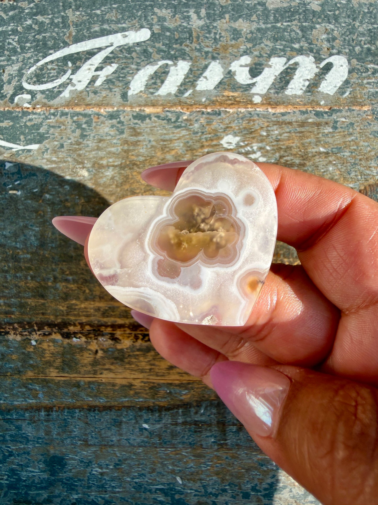 Gorgeous Indonesia Moss Agate Small Heart (Flat Back) | Opt 25 | Size - 1.5"