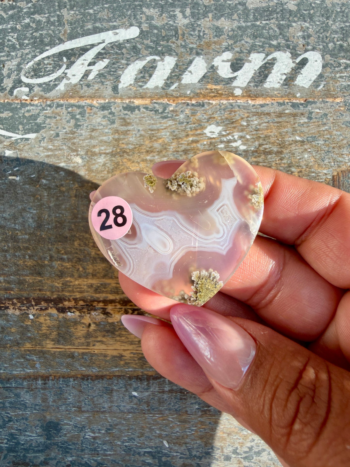 Gorgeous Indonesia Moss Agate Small Heart (Flat Back) | Opt 28 | Size - 1.5"