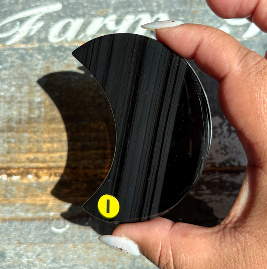 Gorgeous Midnight Lace Obsidian Moon from Armenia | I
