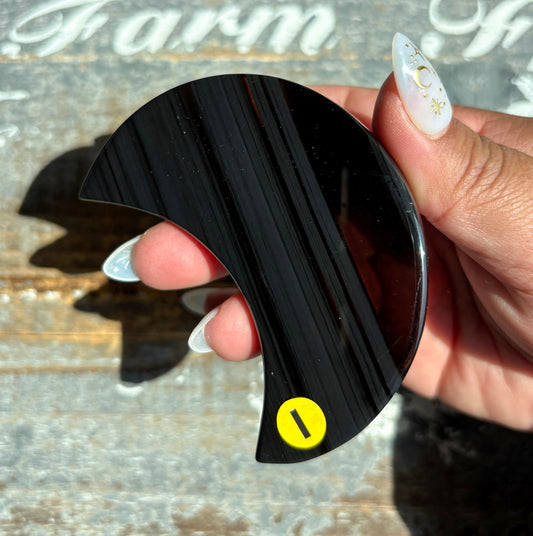 Gorgeous Midnight Lace Obsidian Moon from Armenia | I