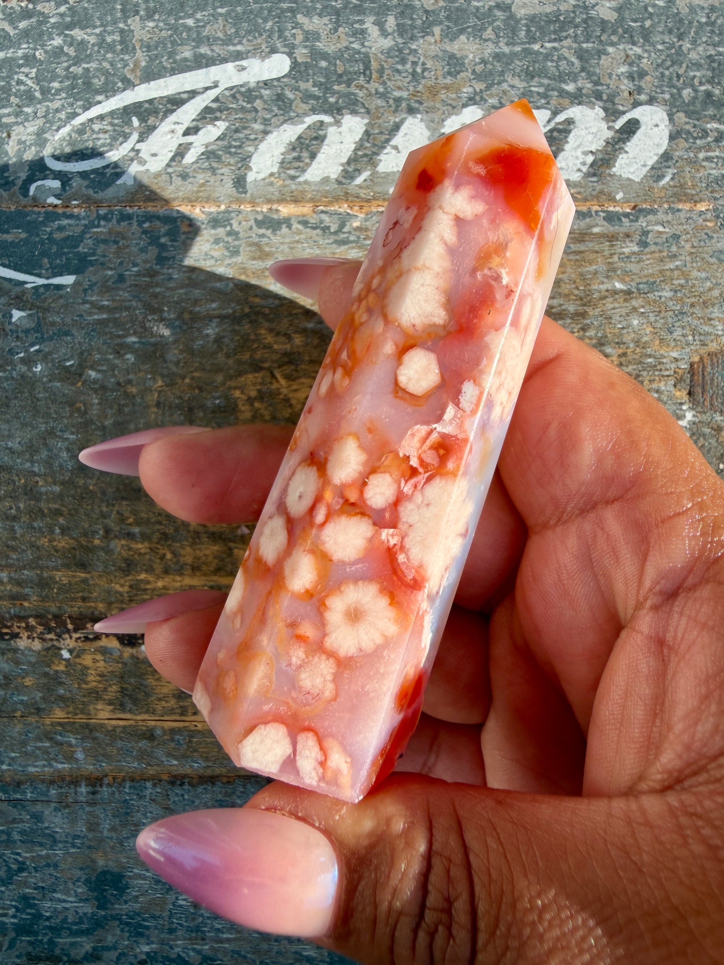 Gorgeous High Quality Carnelian & Flower Agate Tower | Madagascar | Opt P