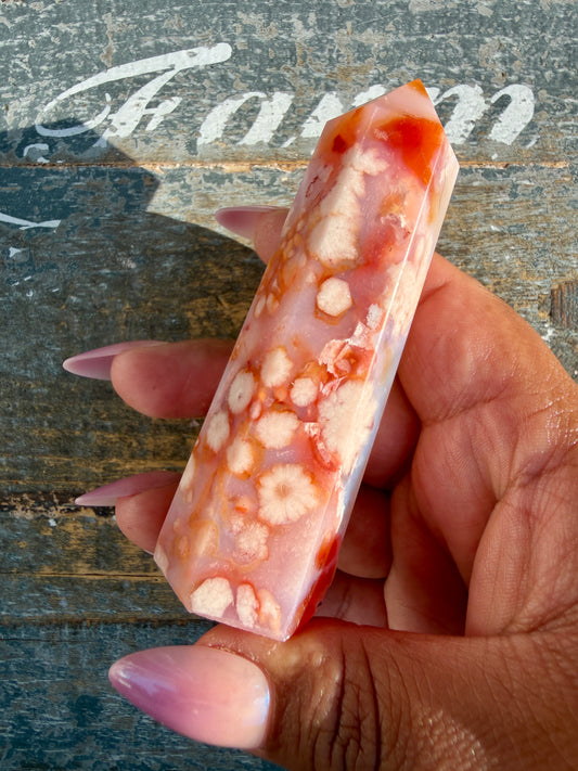 Gorgeous High Quality Carnelian & Flower Agate Tower | Madagascar | Opt P