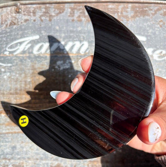 Gorgeous Midnight Lace Obsidian Moon from Armenia | H
