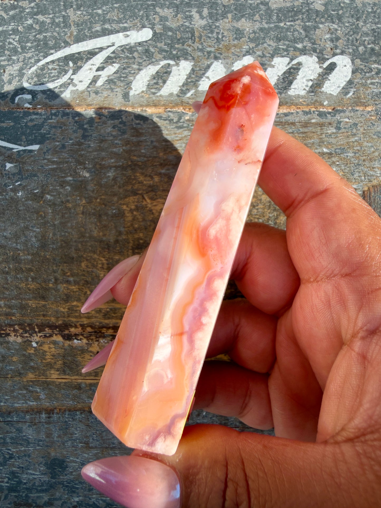 Gorgeous High Quality Carnelian & Flower Agate Tower | Madagascar | Opt L